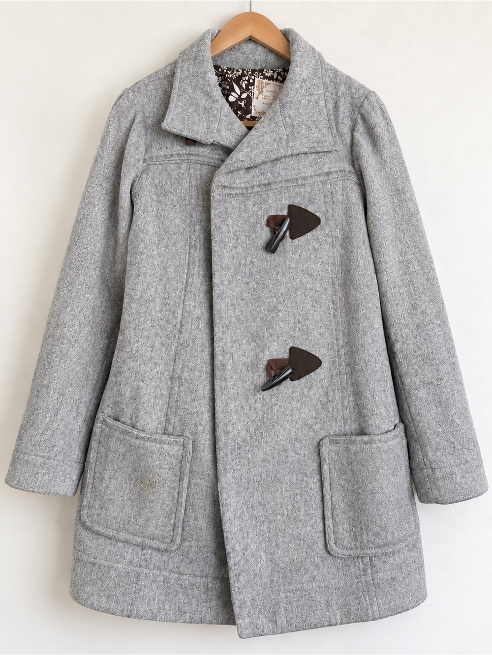Gray Wool-Blend Maternity Coat